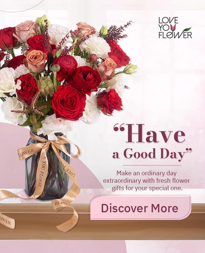 แจกันดอกไม้แต่งบ้าน Love You Flower แจกันดอกไม้กลิ่นหอม ประดับห้อง ราคาพิเศษ